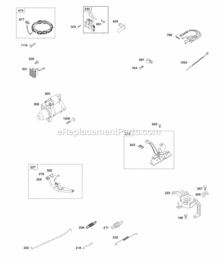 Alternator Controls Ignition Springs Diagram and Parts List for 474177-0100-E1  Briggs and Stratton Engine